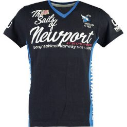Koszulka "Jayport" w kolorze granatowym. Niebieskie koszulki męskie Geographical Norway Men, s, z nadrukiem, z bawełny, bez kołnierzyka, bez rękawów. W wyprzedaży za 55,95 zł.