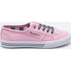 Pepe Jeans - Tenisówki dziecięce. Różowe trampki dziewczęce Pepe Jeans, bez wzorów, z jeansu, na sznurówki. W wyprzedaży za 129,90 zł.