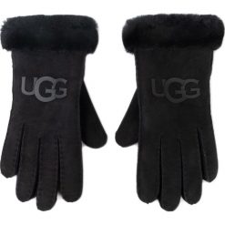 Rękawiczki Damskie UGG - W Sheepskin Logo Glove 18691 Black. Czarne rękawiczki damskie Ugg, bez wzorów, ze skóry. Za 639,00 zł.