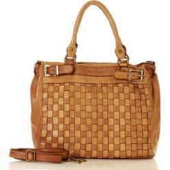 MARCO MAZZINI Torebka skórzana vintage shopper pelle lavata brąz camel. Brązowe torby damskie na zakupy MAZZINI, w paski, ze skóry, vintage, bez dodatków. Za 499,00 zł.