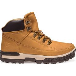 BUTY MĘSKIE ZIMOWE TRAPERY T256 - RUDE. Czerwone buty trekkingowe męskie marki Inny, na zimę, z materiału. Za 99,00 zł.