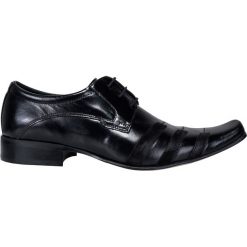 Buty męskie 086-CZARNE. Czarne buty wizytowe męskie Giacomo Conti, ze skóry, bez zapięcia. Za 429,00 zł.