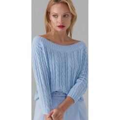 Sweter off shoulder - Niebieski. Niebieskie swetry damskie Mohito, s, bez wzorów, bez rękawów, bez kaptura. Za 89,99 zł.