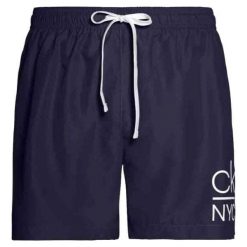Calvin Klein Męskie szorty kąpielowe Medium Drawstring KM0KM00440 -CBK Black Iris (Wielkość S). Niebieskie kąpielówki męskie Calvin Klein, s, bez wzorów. W wyprzedaży za 172,00 zł.