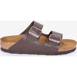 Birkenstock - Klapki Arizona. Pomarańczowe klapki damskie Birkenstock, bez wzorów, ze skóry, bez obcasa, na obcasie. Za 269,90 zł.