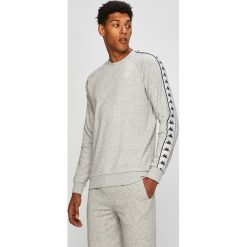 Kappa - Bluza. Szare bluzy męskie Kappa, xl, z nadrukiem, z bawełny, z okrągłym kołnierzem, bez rękawów, bez kaptura. W wyprzedaży za 119,90 zł.