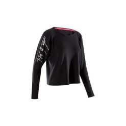 Koszulka do tańca długi rękaw damska. Czarne t-shirty damskie marki DOMYOS, z elastanu, street. Za 44,99 zł.