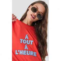 Gestuz T-shirt Marge - Red. Czerwone t-shirty damskie Gestuz, z haftami. Za 202,95 zł.
