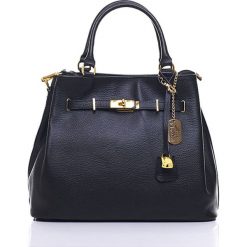 Torebki klasyczne damskie: Skórzana torebka w kolorze czarnym – 35 x 28 x 17 cm