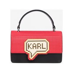 Karl Lagerfeld Torebka Czarny Czerwony. Czerwone torebki klasyczne damskie KARL LAGERFELD, w paski, ze skóry, bez dodatków. Za 988,95 zł.