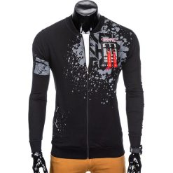 Bejsbolówki męskie: BLUZA MĘSKA ROZPINANA BEZ KAPTURA B804 - CZARNA