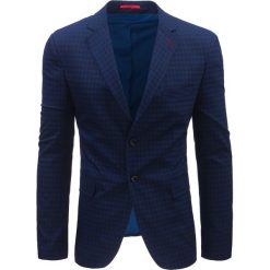 Marynarki męskie: Marynarka męska casual granatowa w kratę (mx0379)