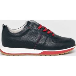 Wojas - Buty. Niebieskie buty sportowe męskie marki Wojas, ze skóry, na sznurówki. Za 379,90 zł.
