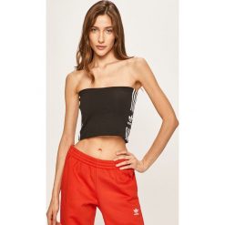 Adidas Originals - Top. Czarne topy damskie adidas Originals, bez wzorów, z elastanu, bez kołnierzyka. W wyprzedaży za 69,90 zł.