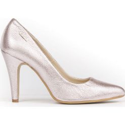 Eleganckie czółenka na szpilce - skóra naturalna - model 035 - kolor srebrny róż. Szare czółenka damskie Zapato, na imprezę, z nadrukiem, ze skóry, na wysokim obcasie, na obcasie. Za 319,00 zł.
