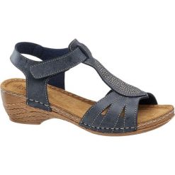 Sandały damskie Easy Street niebieskie. Niebieskie sandały damskie Easy Street, bez wzorów, z materiału, street, bez obcasa, bez zapięcia. Za 89,90 zł.