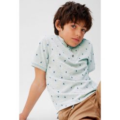 Mango Kids - Polo dziecięce Hanoip 110-164 cm. Szare t-shirty chłopięce Mango Kids, bez wzorów, z bawełny, z krótkim rękawem. W wyprzedaży za 49,90 zł.