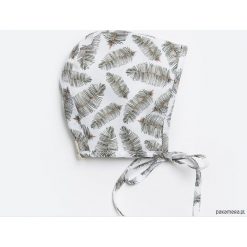 Czapeczka bonnetka pióra. Szare czapeczki niemowlęce Pakamera, z aplikacjami, z bawełny. Za 79,00 zł.