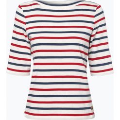Derbe - T-shirt damski – Harbour, beżowy. Brązowe t-shirty damskie marki Derbe, xl, w paski, klasyczne, z klasycznym kołnierzykiem. Za 239,95 zł.