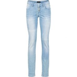 Dżinsy ze stretchem "used look" bonprix niebieski "bleached used". Niebieskie jeansy damskie bonprix, z jeansu. Za 129,99 zł.