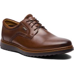 Półbuty CLARKS - Un Geo LaceGtx GORE-TEX 261380417 Brown Leather. Pomarańczowe buty wizytowe męskie Clarks, ze skóry. Za 589,00 zł.