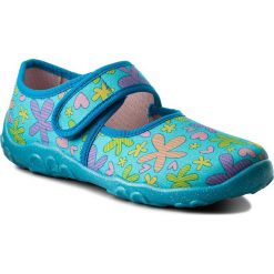 Kapcie SUPERFIT - 2-00281-91 Turkis Kombi S. Niebieskie kapcie dziewczęce marki Superfit, z materiału. Za 124,00 zł.