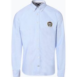 Tommy Hilfiger - Koszula męska – Crest, niebieski. Szare koszule męskie na spinki marki TOMMY HILFIGER, l, z bawełny, button down, z długim rękawem. Za 329,95 zł.