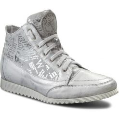 Sneakersy ROBERTO - 513 Srebro/Sr. Gazeta. Szare półbuty damskie Roberto, ze skóry. W wyprzedaży za 229,00 zł.