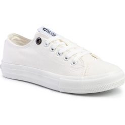 Tenisówki BIG STAR - DD274451 White. Białe półbuty damskie BIG STAR, na co dzień, bez wzorów, z gumy, retro, bez obcasa, na płaskiej podeszwie, bez zapięcia. Za 119,00 zł.