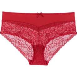 Figi "panty" bonprix czerwony chili. Czerwone figi damskie marki bonprix, w paski, z bawełny. Za 24,99 zł.