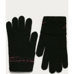 Trussardi Jeans - Rękawiczki. Czarne rękawiczki damskie Trussardi Jeans, bez wzorów, z wełny. Za 169,90 zł.