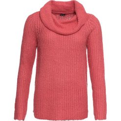 Sweter z golfem bonprix dymny malinowy. Różowe golfy damskie bonprix, bez wzorów, bez rękawów. Za 89,99 zł.