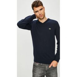 Lacoste - Sweter. Czarne swetry męskie Lacoste, m, bez wzorów, z bawełny, z okrągłym kołnierzem, bez kaptura. W wyprzedaży za 299,90 zł.