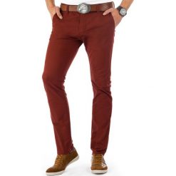 Chinosy męskie: Spodnie męskie chinos bordowe (ux0382)