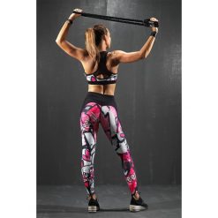 Legginsy GRAFFITI z siatką. Czarne legginsy sportowe damskie FJ!, m, z nadrukiem, z elastanu, do biegania. Za 189,00 zł.