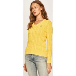 Polo Ralph Lauren - Sweter. Żółte swetry damskie Polo Ralph Lauren, s, bez wzorów, z bawełny, bez rękawów, bez kaptura. W wyprzedaży za 439,90 zł.