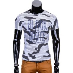 T-shirty męskie: T-SHIRT MĘSKI Z NADRUKIEM S741 – SZARY