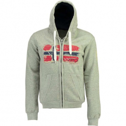 Bluza "Gayto" w kolorze szarym. Szare bluzy męskie rozpinane marki Geographical Norway Men, m, z haftami. W wyprzedaży za 136,95 zł.