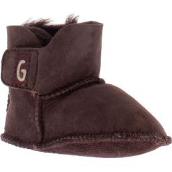 Skórzane buty niemowlęce "Charlotte" w kolorze ciemnobrązowym. Pomarańczowe buciki niemowlęce Gooce, z wełny, bez zapięcia. W wyprzedaży za 169,95 zł.