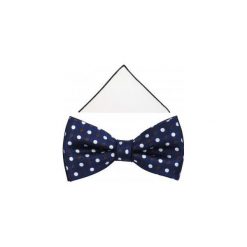 Granatowa mucha w kropki A309. Szare muszki męskie Modini Moda Męska, na co dzień, bez wzorów, z bawełny, eleganckie. Za 49,50 zł.