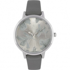 Zegarek kwarcowy "Floral" w kolorze szaro-srebrnym. Szare, analogowe zegarki damskie marki Stylowe zegarki, srebrne. W wyprzedaży za 139,95 zł.