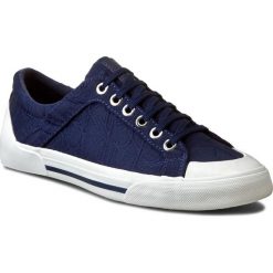 Tenisówki CALVIN KLEIN - Giselle N11433 Dark Navy. Niebieskie półbuty damskie marki Calvin Klein, bez wzorów, z gumy, bez zapięcia. W wyprzedaży za 319,00 zł.