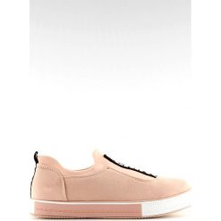Trampki damskie różowe NB178 Pink. Różowe trampki i tenisówki damskie ButyModne, z napisami, z tkaniny, bez zapięcia. W wyprzedaży za 99,00 zł.