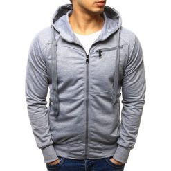 Bluzy męskie: Bluza męska rozpinana z kapturem szara (bx2273)
