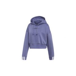 Bluzy adidas Krótka bluza z kapturem Coeeze. Niebieskie bluzy damskie marki Adidas, bez wzorów, z krótkim rękawem, krótkie, z kapturem. Za 279,00 zł.
