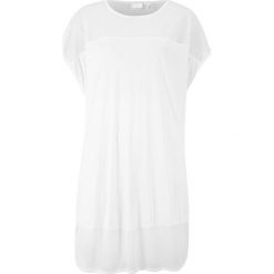Shirt plażowy bonprix biały. Białe koszulki damskie bonprix, na plażę, bez wzorów, z okrągłym kołnierzem, bez rękawów. Za 44,99 zł.