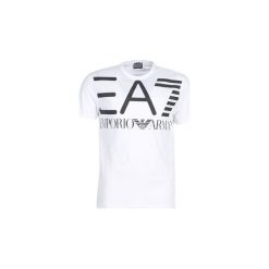 T-shirty z krótkim rękawem Emporio Armani EA7 TRAIN LOGO SERIES. Białe t-shirty męskie Emporio Armani EA7, s, bez wzorów, bez kołnierzyka, krótkie. Za 247,20 zł.