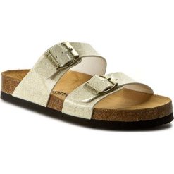 Klapki DR. BRINKMANN - 700996 Gold 82. Brązowe klapki damskie marki Dr. Brinkmann, z aplikacjami, ze skóry ekologicznej, bez obcasa. Za 139,00 zł.