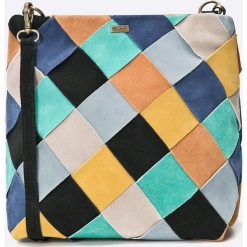 Pepe Jeans - Torebka skórzana. Szare torebki klasyczne damskie marki Pepe Jeans, w paski, z bawełny, średnie, zamszowe. W wyprzedaży za 299,90 zł.