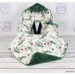 Duży Kocyk do fotelika Samochodowego Blooms. Szare kombinezony niemowlęce Pakamera, bez wzorów, bez rękawów, bez kaptura. Za 159,00 zł.